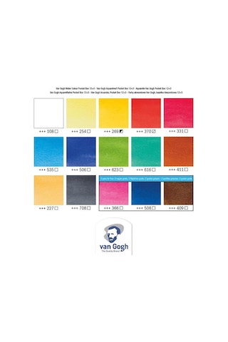 Van Gogh 12+3 Suluboya Seti Watercolour Defter