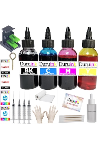 Duruınk Canon Ts3750i Pg-575 Cl-576 Kartuş Dolum Seti 4x100ml 4 Renkli Mürekkep