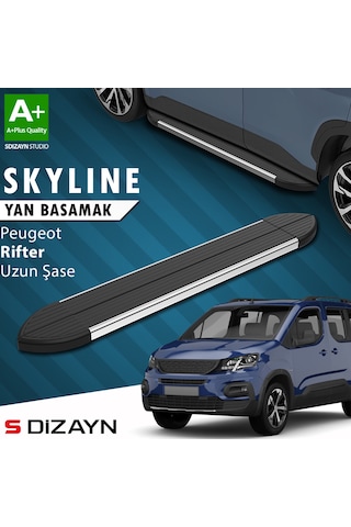 S-dizayn Peugeot Rifter Uzun Şase Skyline Krom Yan Basamak 213 Cm 2019-2023 A+ Kalite