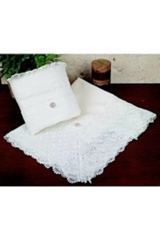 Secret Home Oya Nişan Bohça Havlu Seti Ekru Kutulu