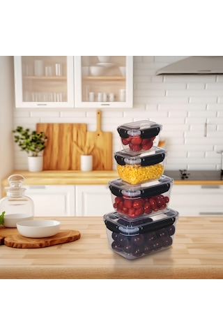 4'lü Master Dikdörtgen Saklama Kapları 400 ML - 800 ML - 1400 ML - 2300 ML 001