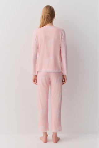 SUWEN Sakura Gömlek Yaka Pijama Takımı Pembe