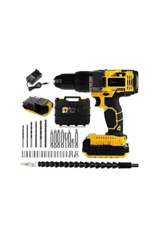 Hubrendy Tekno Profesyonel Çift Bataryalı Akülü Vidalama Şarjlı Matkap 24 Parça 43236599