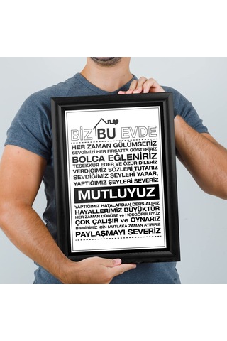 Ailenize Özel Dekoratif Ev Hediyesi Baskılı Çerçeve 24x33x1 Cm Sku: Smgstk0f9d2bd660