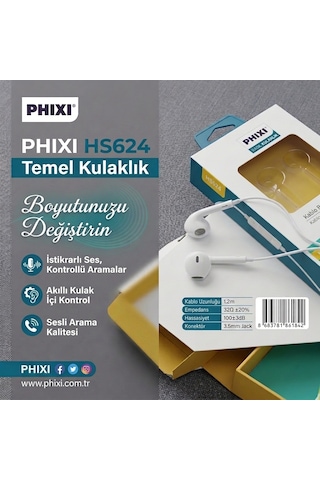 Phıxı Basic Hs624 Mikrofonlu Kulak Ici Kablolu Kulaklik 3.5 Mm Jack