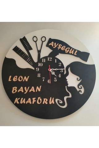 Kuaför Veya Güzellik Merkezi 3+3 Mdf Kişiye Özel İsim Yazılı Duva Altın - Siyah