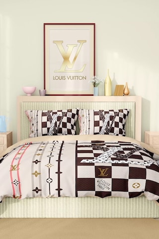 Marka Nevresim Takımı Çift Kişilik Pamuklu Saten Kumaş 6 Parça 3d Dijital Baskı Duvet Cover Set Model No:79 Renkli