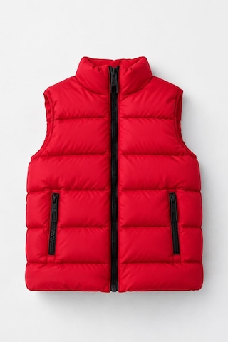 Minigimin Cicileri Dik Yaka Fermuarlı Unisex Şişme Çocuk Yelek 7-10 Yaş - Kırmızı