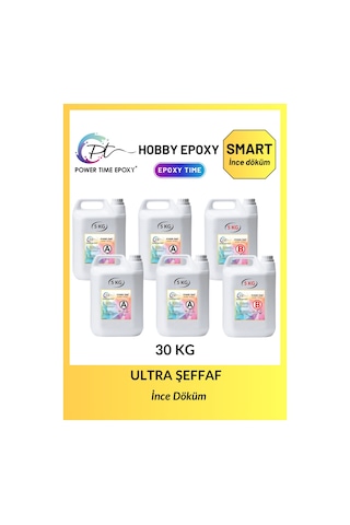 30 Kg Hobby Epoxy Smart/ Şeffaf Epoksi Reçine Ince Döküm