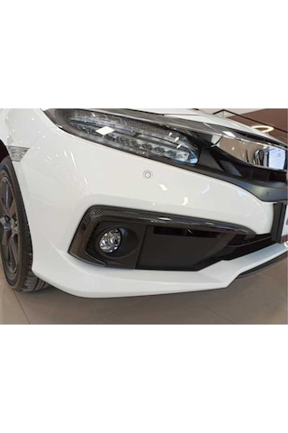 Honda Civic Fc5 Sis Farı Üst Kaşı Çıtası Kaplaması Karbon 2019-