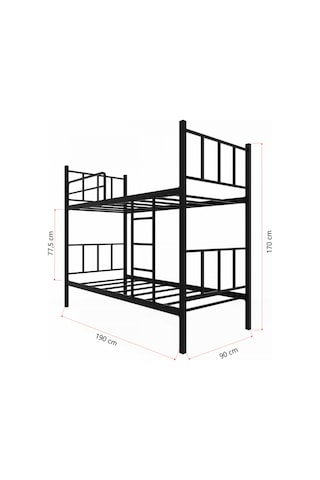 Niron 90x190 Sağlamlaştırılmış Ayrılabilir Ranza / Karyola
