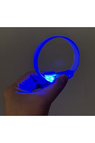 3 Modlu Pilli Led Işıklı Esnek Parti Bilekliği Mavi Renkli