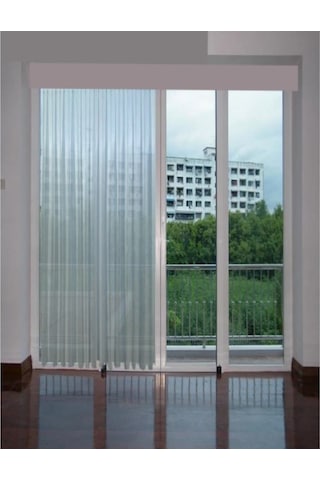 Evdepo Home Kullanıma Hazır Vual Çizgili Tül Perde