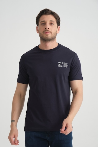 Shooter Sportwear Shooter Erkek Pamuklu T-shirt Premium Kalite Minimal Tasarım Regular Kalıp Lacivert
