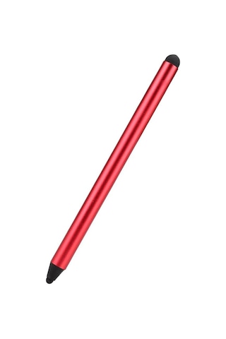 Jms  Parmak İzi Önleyici  Tablet İçin Çift Ekranlı Dokunmatik Kapasitif Çizim Kalemi Stylus Kırmızı