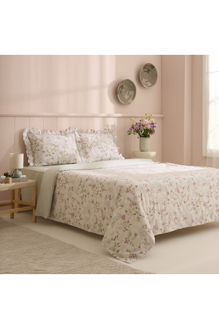 Kaşmir Home Papillon %100 Pamuk Tek Kişilik Nevresim Takımı Çağla Yeşil