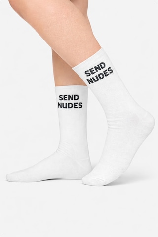 Carnaval Socks Send Nudes Yazılı Desenli Renkli Spor Çorap Çok Renkli