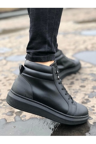 Slw202 Toronto Bağcıklı Cilt Erkek Spor Bot St Siyah Siyah