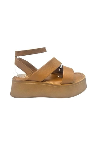 Kemal Tanca 862 M-48 Kadın Dolgu Topuklu Sandalet Taba