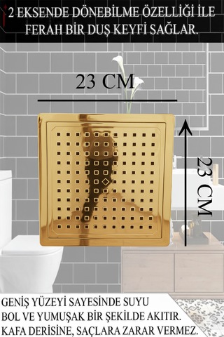 Lüks Banyo Bataryası Ve Robot Duş Seti Gold Renk Altın