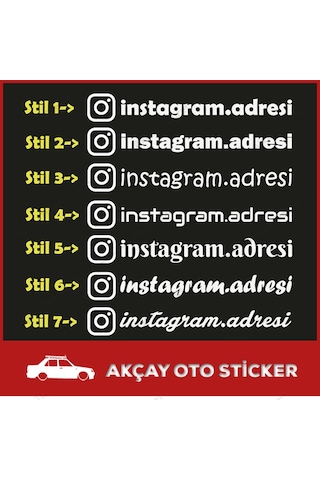 (2 Adet) Instagram Sticker, Isim Sticker, Isme Özel Oto Sticker (2 Adet) Instagram Sticker, Isim Sticker, Isme Özel Oto Sticker
