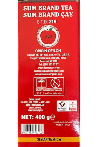 Sum Brand Barut Siyah İthal Çay Kutu 400 G