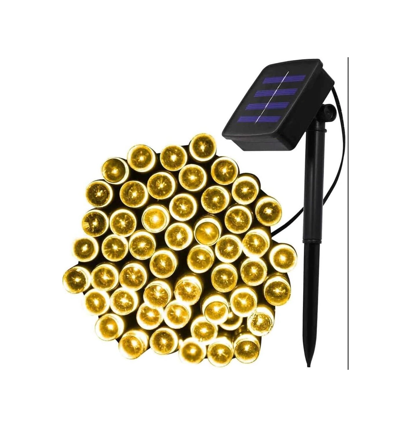 Mighty Güneş Enerjili 100 Led 12 Metre Sarı Renk Bahçe Aydınlatması Led Işık