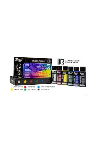 Rich Mastermix Akrilik Boya Seti 6 Renk X 60Cc. Rich Mastermix Akrilik Boya Seti 6 Renk X 60Cc.
