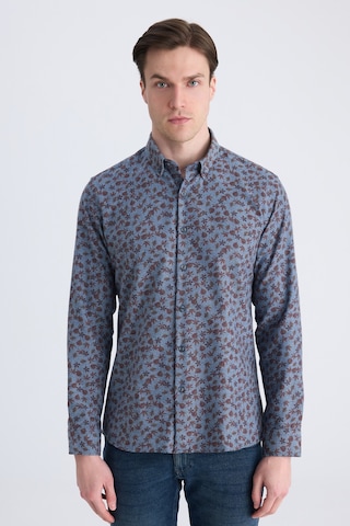 Twn Slim Fit İndigo Baskılı Pamuklu Gömlek 1ec02hd32259m Çok Renkli