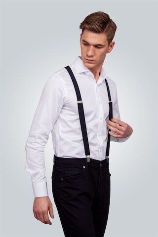 Tudors Düz Ince Erkek Pantolon Askısı Lacivert