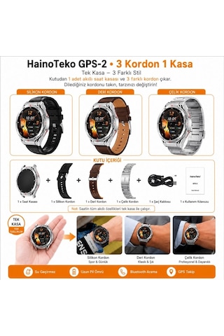 Hainoteko GPS-2 Akıllı Saat + 3 Kordonlu (Distribütör Garantili)