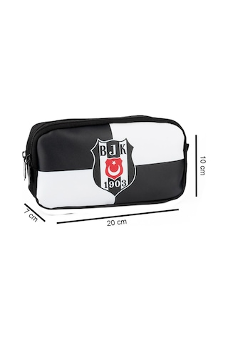 Beşiktaş 2 Bölmeli 1903 Logo Baskılı Suni Deri Kalemlik 25363 Siyah