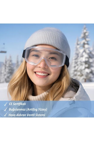 Kayak Gözlüğü Şeffaf Ventilli Güneş Kar Koruyucu Gözlük Uv Korumalı Snowboard Glasses Gözlük Şeffaf