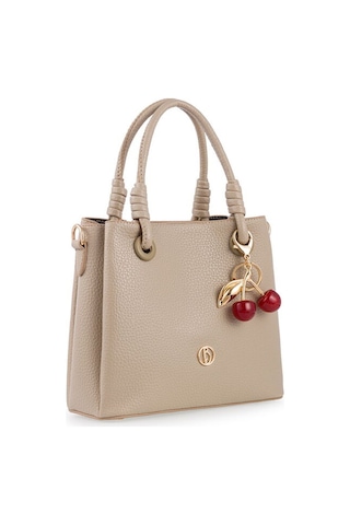 Bilik Deri Logo Detaylı Vizon Kadın El Çantası Riv 145-r Vizon