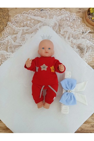 Bal Peteği My Prince Taç Nakışlı İnci Fiyonklu Dantel Duvaklı Delüks Kundak Bebek Battaniyesi Mavi