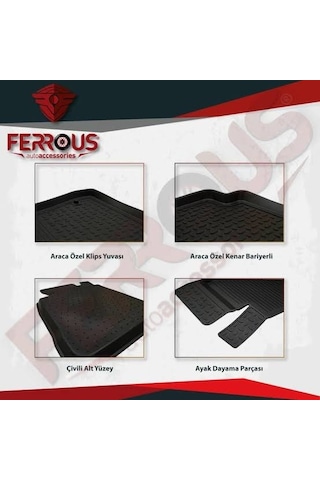 Honda Civic Paspas 4D Havuzlu Kokusuz Paspas 2007/2011 Siyah