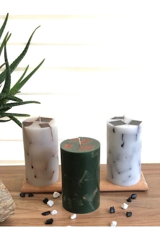 Tabsecret Candle Parçacık Tasarımlı Aromalı 3Lü Mum Seti