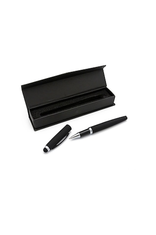 Kurumsal Firmalara Özel Logolu Özel Tasarımlı Hediye Kutulu Tükenmez Rubber Kalem Siyah