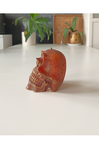 Kurukafa İskelet Mum Bordo 8 Cm