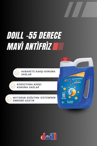 Doill -55 / -56 Derece Hazır Karışım 3 Litre Mavi Antifriz - G11