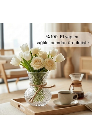 Selen Concept Kafes Model Küçük Vazo Şeffaf