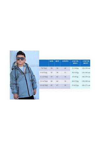 Pina Kids Erkek Çocuk Çıkarılabilir Kapüşonlu Kürklü Oversize Kışlık Mont Km4050 Saks