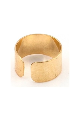Gold Sari Renkli Earcuff Kulak Kelepçesi Düz Model Ex093 Altın