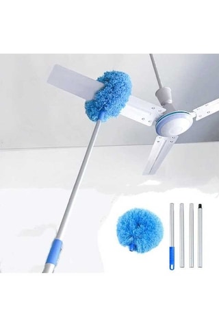 Besthome1 Tavan Fanı Temizleyici Mikrofiber Toz Bezi - 140 Cm Uzatmalı Sap, Mobilya, Yüksek Tavanlar İçin Çok Amaçlı