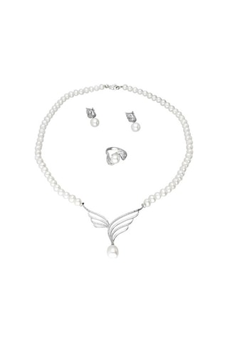 Chavin Inci Gümüş Kolye Küpe Yüzük Takım Set Ds34