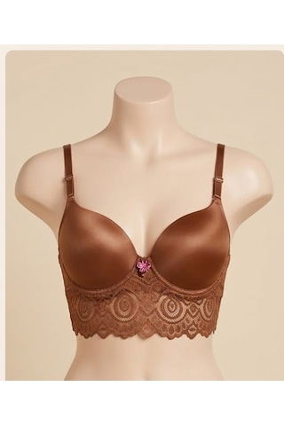Ecem Yıldız Dolgulu Bralet Sütyen Kahverengı