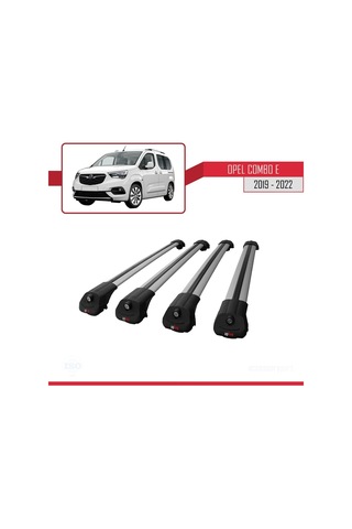 Opel Combo E 2019-2022 Arası İle Uyumlu Ace-1 Ara Atkı Tavan Barı Gri 4 Adet Bar