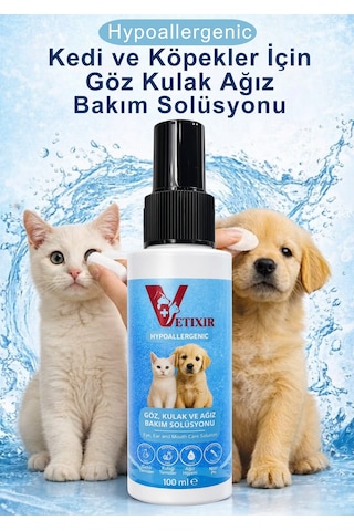 Kedi Köpek Göz Kulak Ağız Temizleme Losyonu Hipoalerjenik Pet Bakım Deri Temizleme Spreyi 100ml