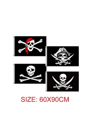 60x90cm Bar Perili Ev Korsan İskelet Bayrağı Cadılar Bayramı Asılı Kumaş, Stil: Kel Bıçak Ve Çatal
