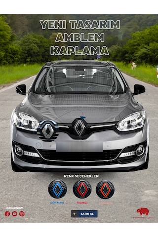 Renault Megane 3 2014-2015 Yeni Tasarım Amblem Kaplama Sticker